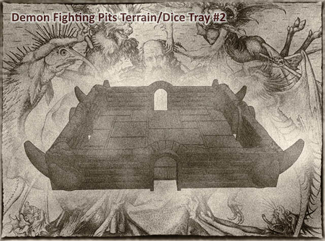 Demon Fighting Pits Terrain or Dice Tray For Dungeons & Dragons, Pathfinder, Warhammer Tabletop Gaming