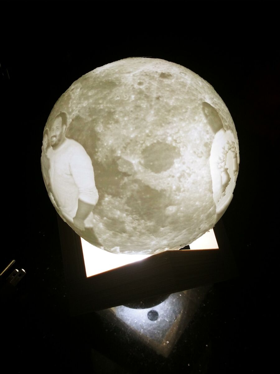 Buy 3D Printed Custom Moon Lithophane online for $52.00