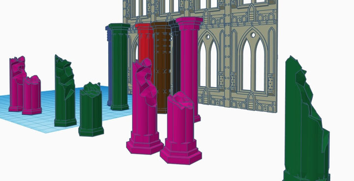 broken gothic pillars