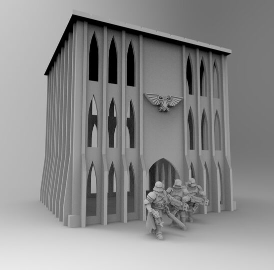 Gothic Imperial Building 28mm 03