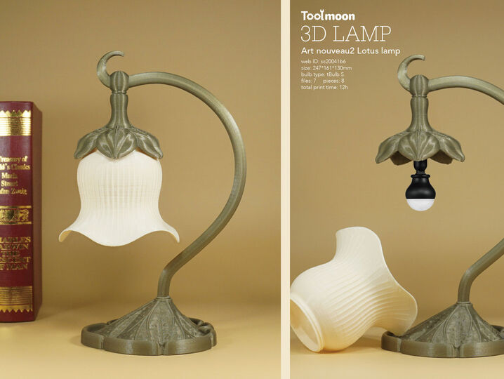 art nouveau Lotus lamp 2