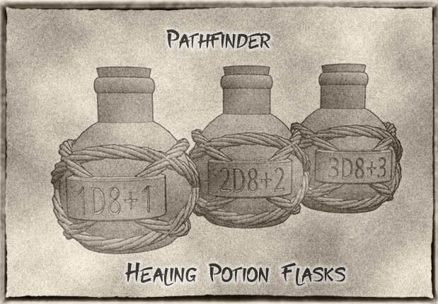 Healing Potion Flasks / Bottles For Pathfinder (or Dungeons & Dragons)