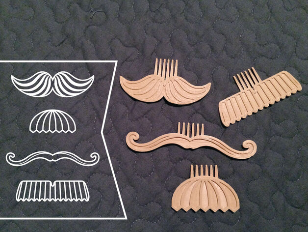 Movember Stache Combs