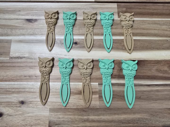 3D Printed Owl Bookmark Set, Geometric Book Lover Gift