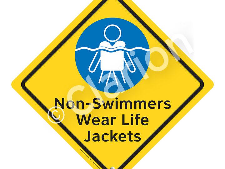 Non-Swimmers Wear Life Jackets Sign