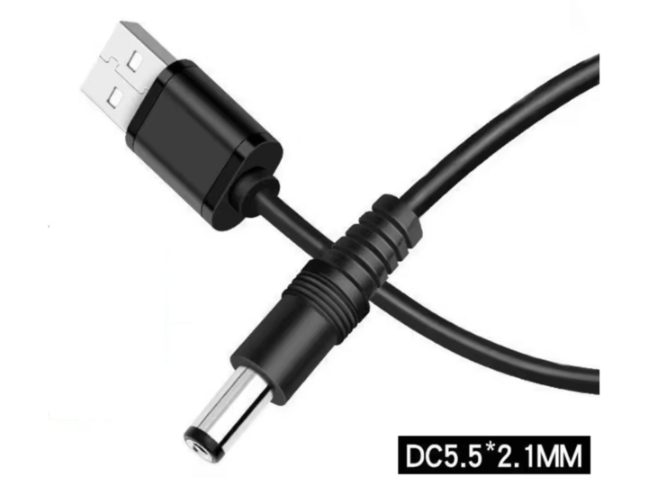 USB A to DC 5.5x2.1mm Plug