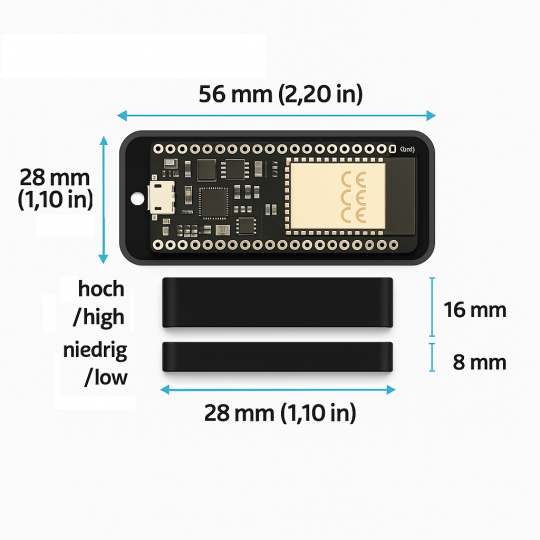 ESP32 Gehäuse 38-Pin PETG – SmartHome & Home Assistant Case – Robustes Elektronik Modul DIY and Maker Arduino 3D-Druck Snap-Fit Wroom32