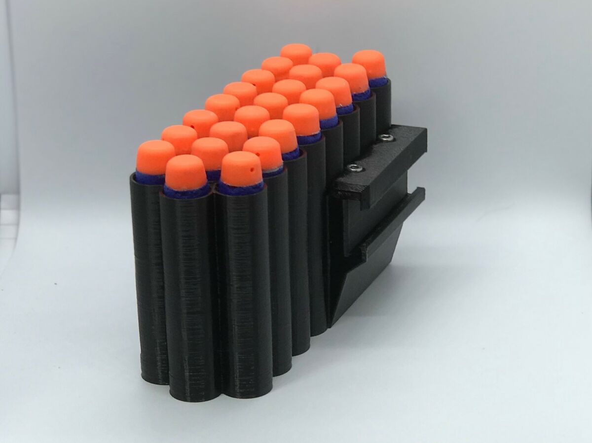 3D Printed 3 5 7 or 11 Round Mega Dart Holder for Nerf 