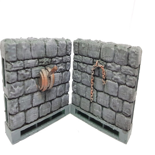 Dungeon Stone walls with Levers and Chains