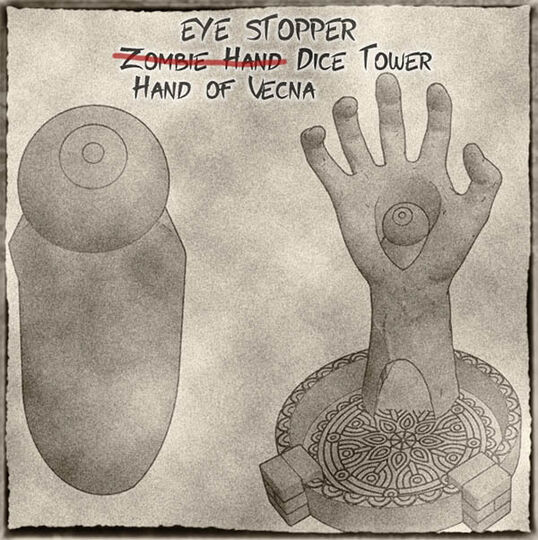 HAND OF VECNA DICE TOWER -  Eye Stopper For The Zombie Hand Dice Tower To Convert