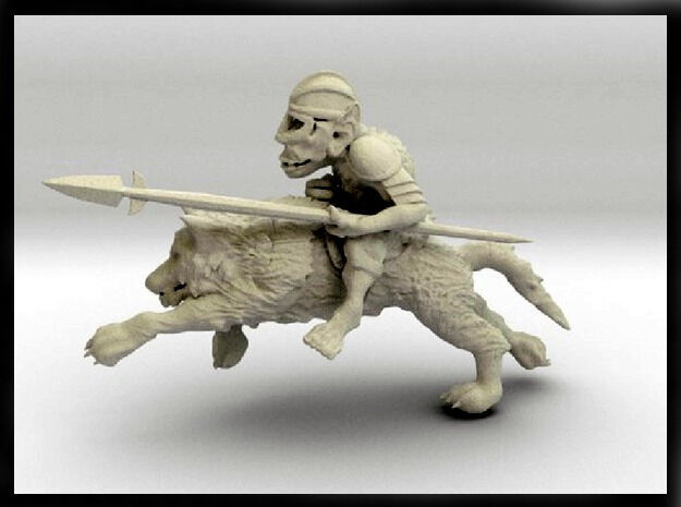 52mm Goblin Knight Charging on Giant Wolf