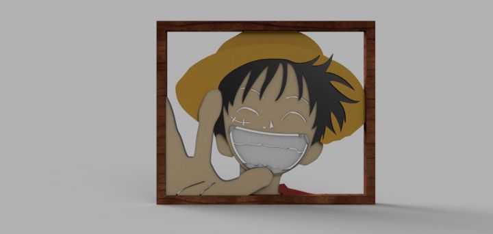 Luffy "Cappello di Paglia" Quadro Murale a Rilievo - Cornice 3D One Piece