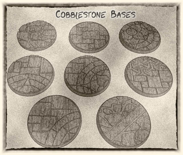32mm Cobblestone Bases (x8) - for Dungeons & Dragons, Pathfinder, Warhammer and more games.