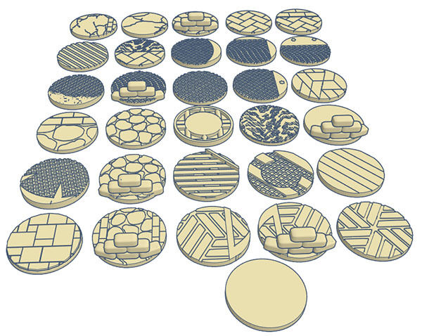 32mm Round Bases (x31) for Warhammer 40k or Dungeons & Dragons tabletop Miniatures