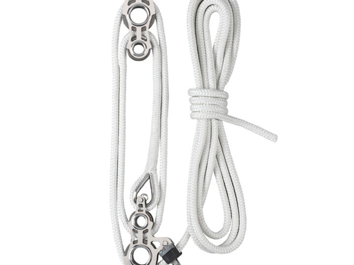 Stainless Steel Uni-Body Fiddle Block Set w/ Rope