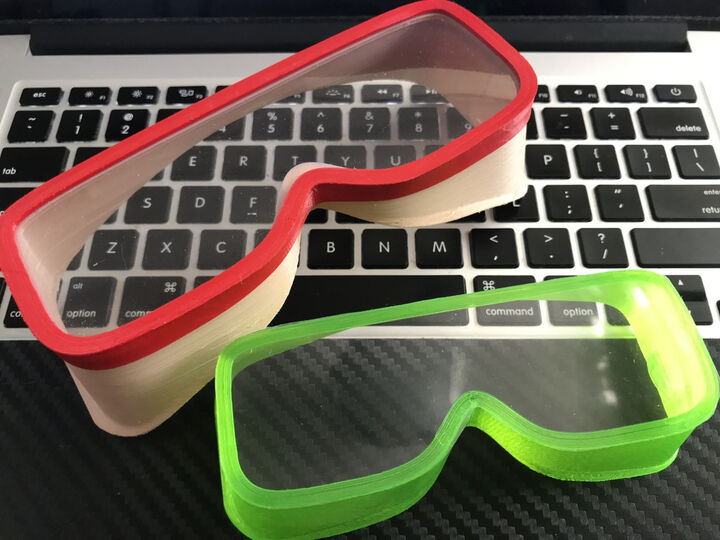 Flexible Goggles Optimised for 3DP [Print on Transparent Film Challenge] 7-size Covid-19