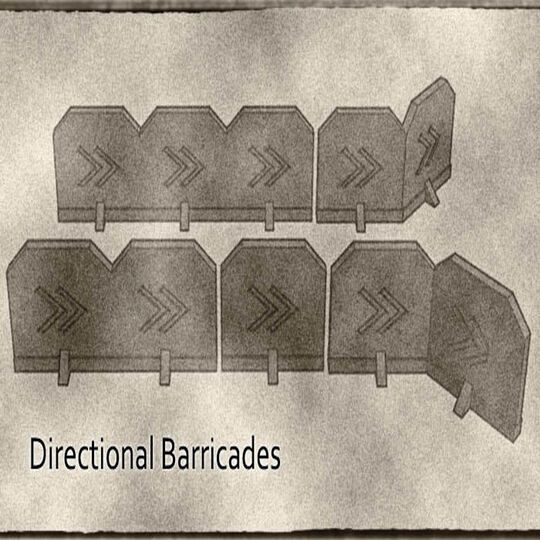 Directional Marker Barricades Terrain System For Gaslands, Warhammer 40k and more Tabletop Games