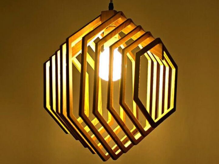 Twisted Lasercut Wooden Lampshade No.1 