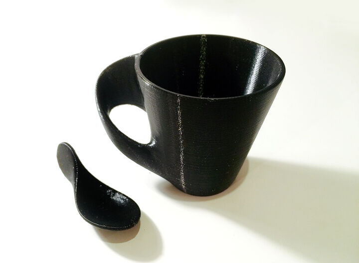 Espresso cup and sugar spoon