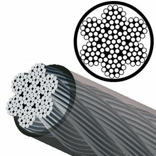 Buy 3/16” - 7x19 Black Nylon Coated Galvanized Steel Wire Rope (MIL-DTL  83420) - 1/4â” Jacket OD online from $195.00