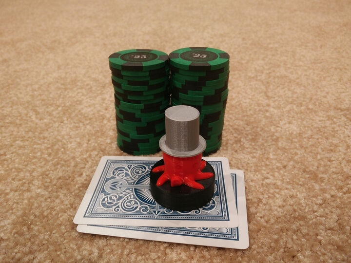 Cute Octopus with Top Hat Poker Card Capper.