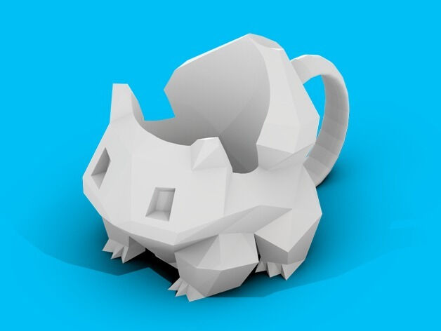 Low-Poly Bulbasaur cup holder.