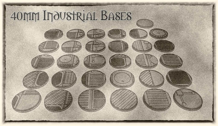 40mm Industrial Bases (x31) - For Warhammer 40k, Dungeons & Dragons, Pathfinder and more.