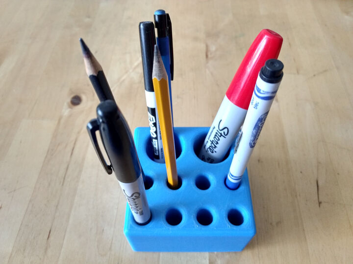 Pen/Pencil Holder Blocky Design 3.5"x3.5"x2"