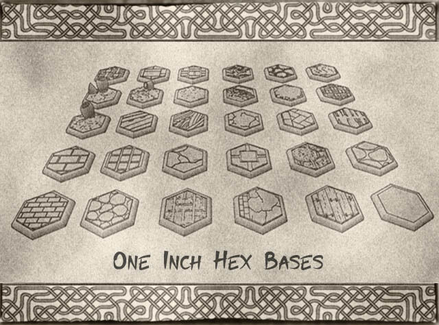 1 Inch Hexagonal Bases (x30) for Dungeons & Dragons or Warhammer tabletop Miniatures