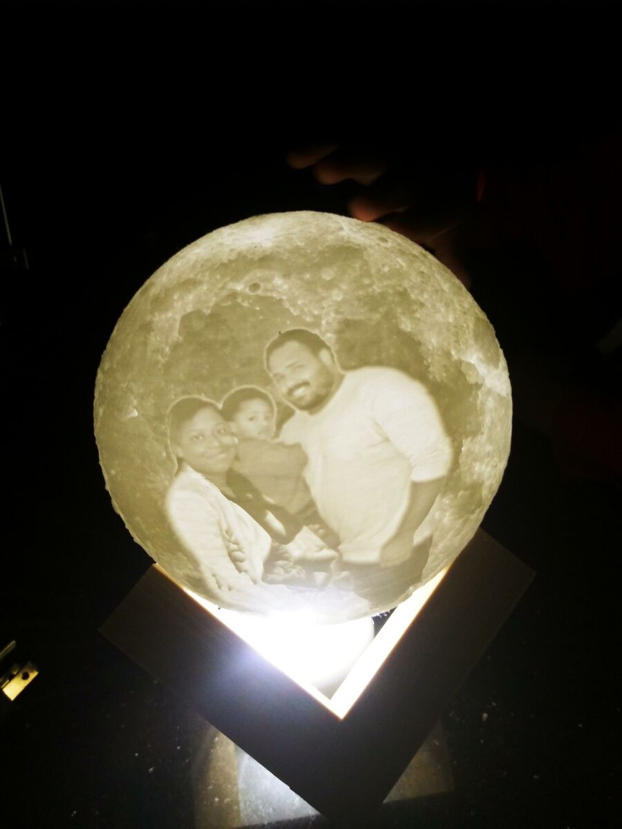 Buy 3D Printed Custom Moon Lithophane online for $52.00