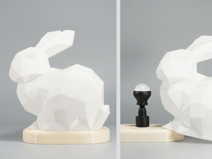 low poly stanford bunny lamp