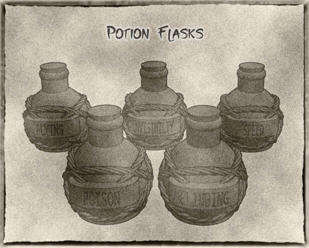 Potion Flasks and Bottles For Dungeons & Dragons, Pathfinder and Other Fantasy Tabletop Games