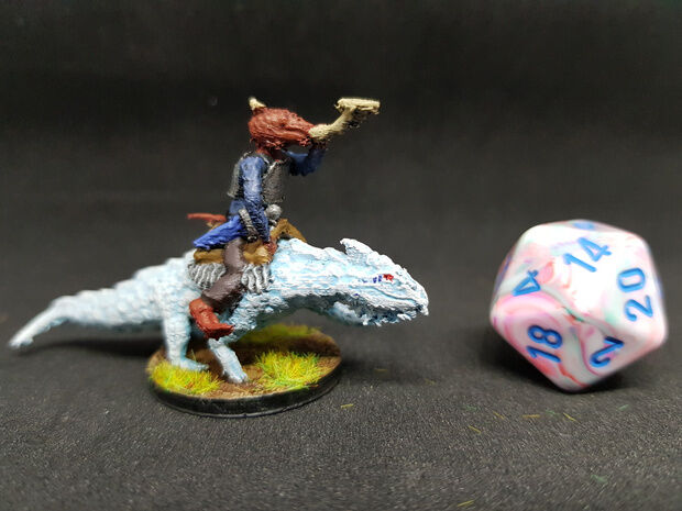 Kobold Bard on Guard Drake for 28mm tabletop Roleplay