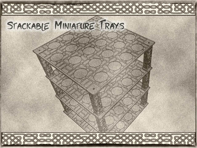 40mm Stackable Miniature Trays (fits 12 minis) for Dungeons & Dragons or Warhammer 40k