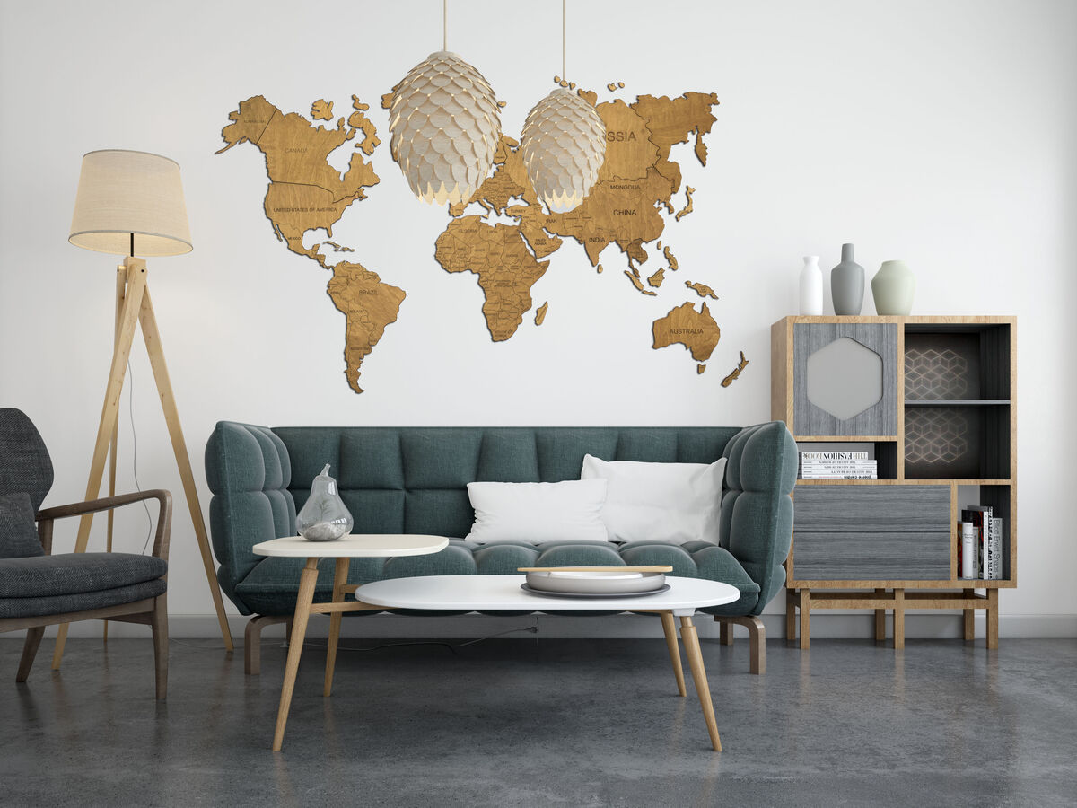 Buy Wood world map wall decor online from $34.92