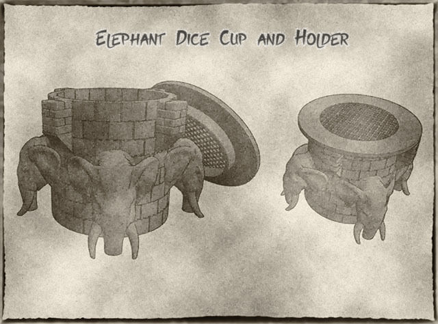Elephant Cup and Holder For Dice or Any Other Things for Dungeons & Dragons, Warhammer 40k, Pathfinder or Other Tabletop Games