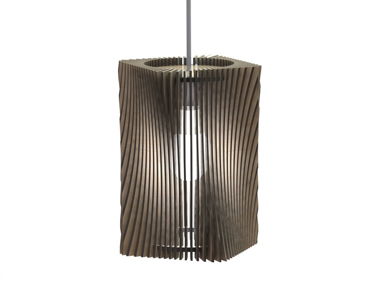 Twisted Lasercut Wooden Lampshade No.1 
