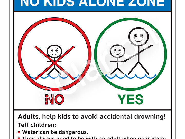 No Kids Alone Zone Sign