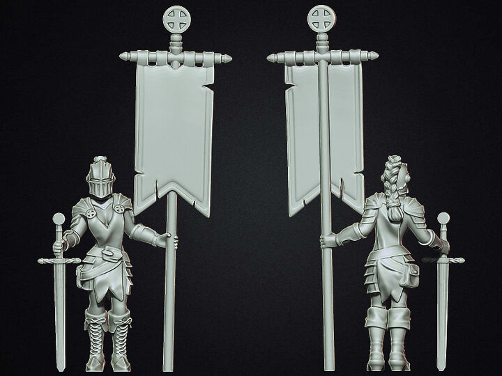Female knight crusader standard bearer
