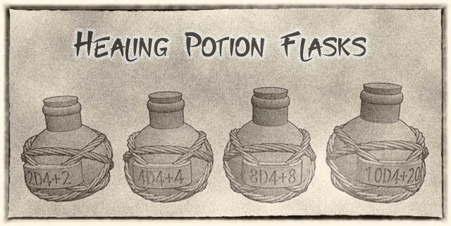 Healing Potion Bottles For Dungeons & Dragons or Other Fantasy Tabletop Games