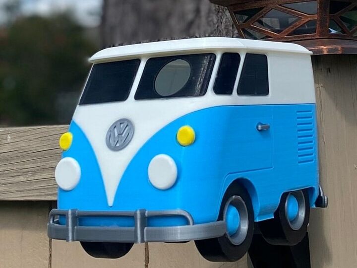 Vintage Wagon Short Bus Birdhouse - 3D Printed PLA