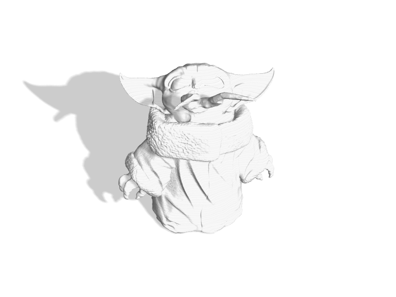 Baby yoda eating a frog - 3D Printable Model on Treatstock