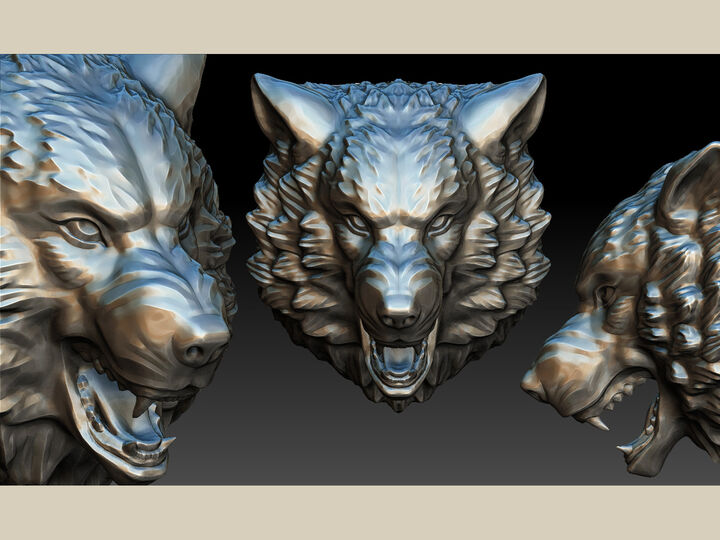 🐺 Wolf head ring・ STL File for 3D printing・Cults